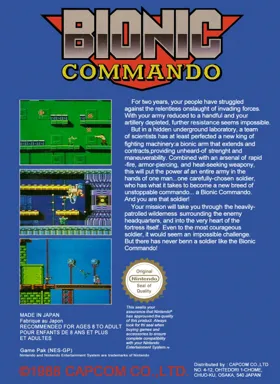 Bionic Commando (USA) (Capcom Classics Mini Mix) (Aftermarket) box cover back